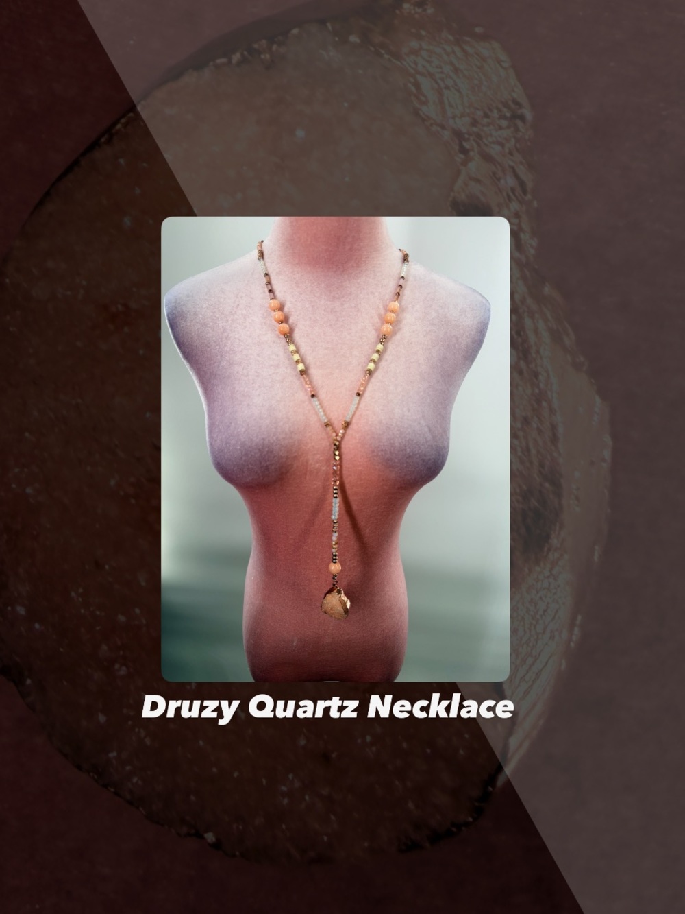 EUC Druzy Quartz Beaded Necklace